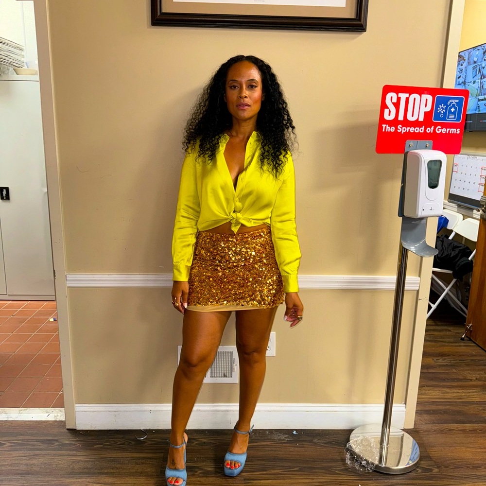 Sequin gold skirt